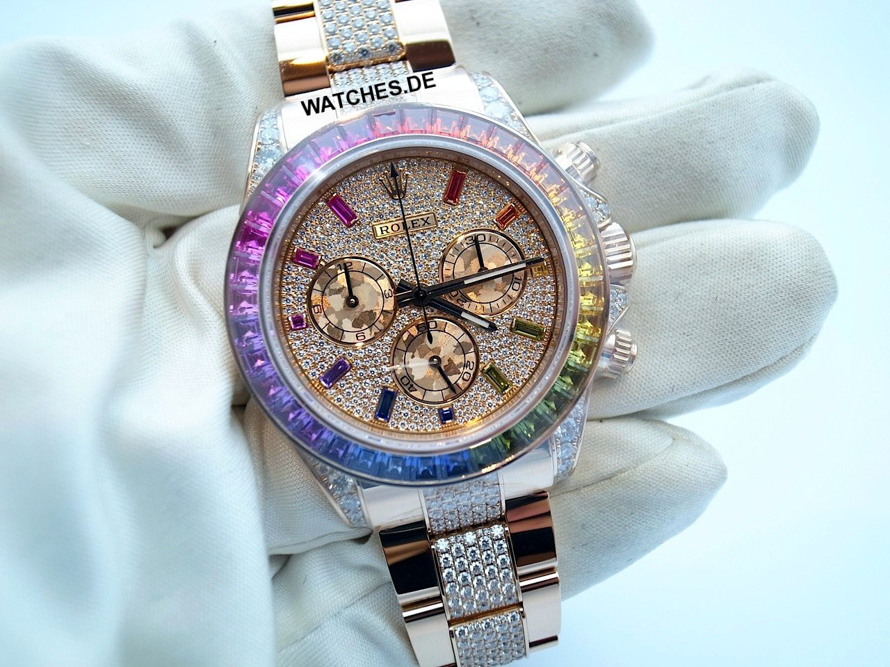 Rolex rainbow full diamond on sale